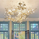 Gingko Leaves Chandelier - L 196.8″ x W 31.5″ x H 59.1″White & GoldBlushlighting