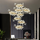 Gingko Leaves Chandelier - L 196.8″ x W 31.5″ x H 59.1″White & GoldBlushlighting