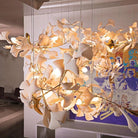 Gingko Leaves Chandelier - L 196.8″ x W 31.5″ x H 59.1″White & GoldBlushlighting