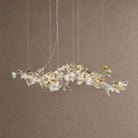 Gingko Linear Chandelier - L 196.8″ x W 31.5″ x H 59.1″White & GoldBlushlighting