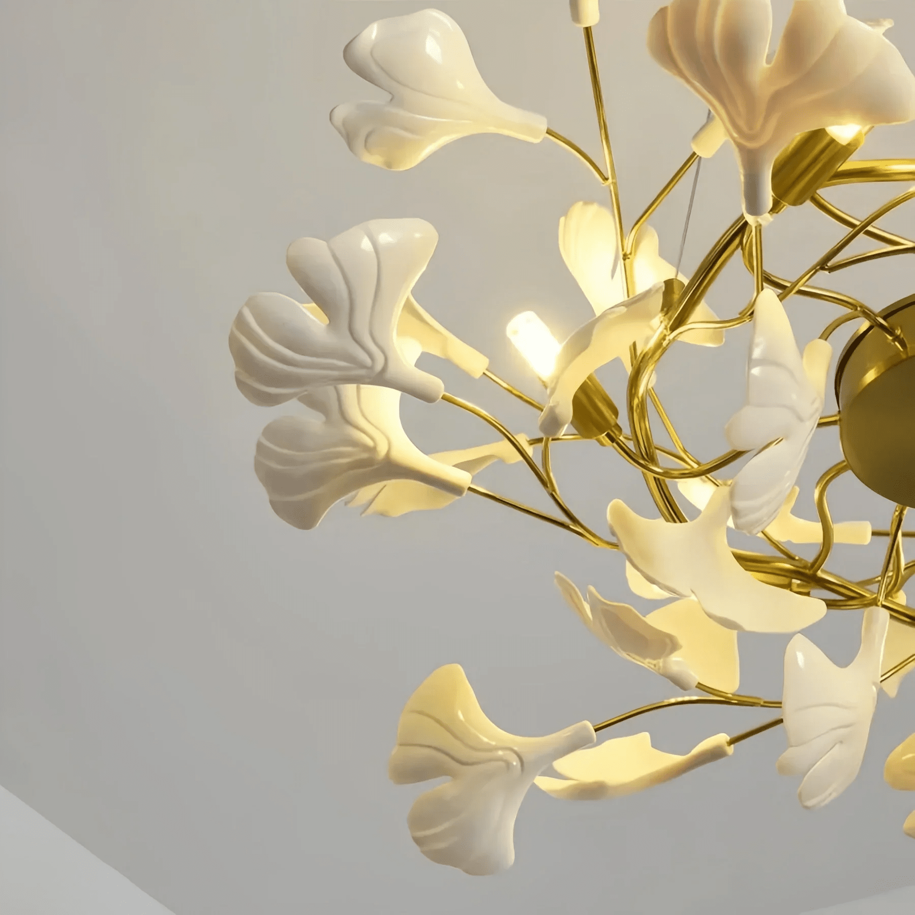 Gingko Luxury Chandelier Style B - Dia 39.4″(100cm) x H 11.8″(30cm) ( G9*10 )Blushlighting