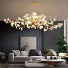 Ginkgo C Branch Chandelier-chandeliers for dining room,chandeliers for stairways,chandeliers for foyer,chandeliers for bedrooms,chandeliers for kitchen,chandeliers for living room-All white leaves-200CM (78¾")-Blushlighting