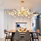 Ginkgo C Branch Chandelier-chandeliers for dining room,chandeliers for stairways,chandeliers for foyer,chandeliers for bedrooms,chandeliers for kitchen,chandeliers for living room-All white leaves-150CM (59")-Blushlighting