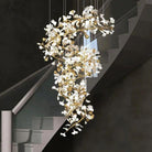 Ginkgo Cascading B (Spiral) Branch Chandelier-chandeliers for dining room,chandeliers for stairways,chandeliers for foyer,chandeliers for bedrooms,chandeliers for kitchen,chandeliers for living room-Blushlighting