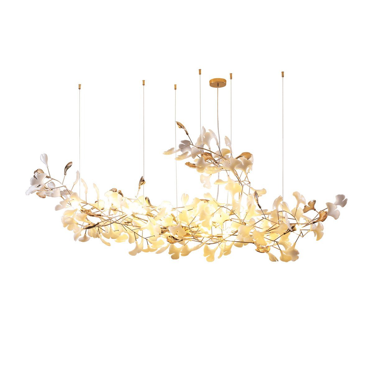 Ginkgo Cloud Chandelier - Model B L 78.7″ x W 23.6″ x H 31.5″Gold & WhiteBlushlighting