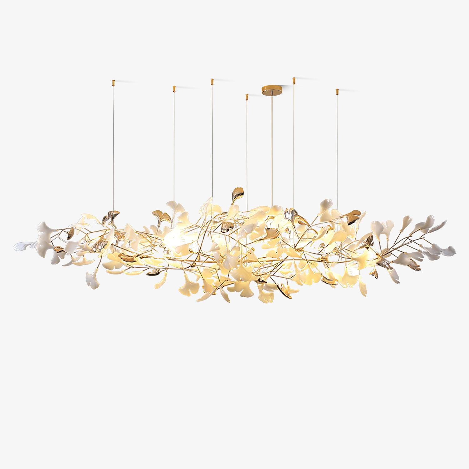Ginkgo Cloud Chandelier - Model A L 78.7″ x W 23.6″ x H 23.6″Gold & WhiteBlushlighting