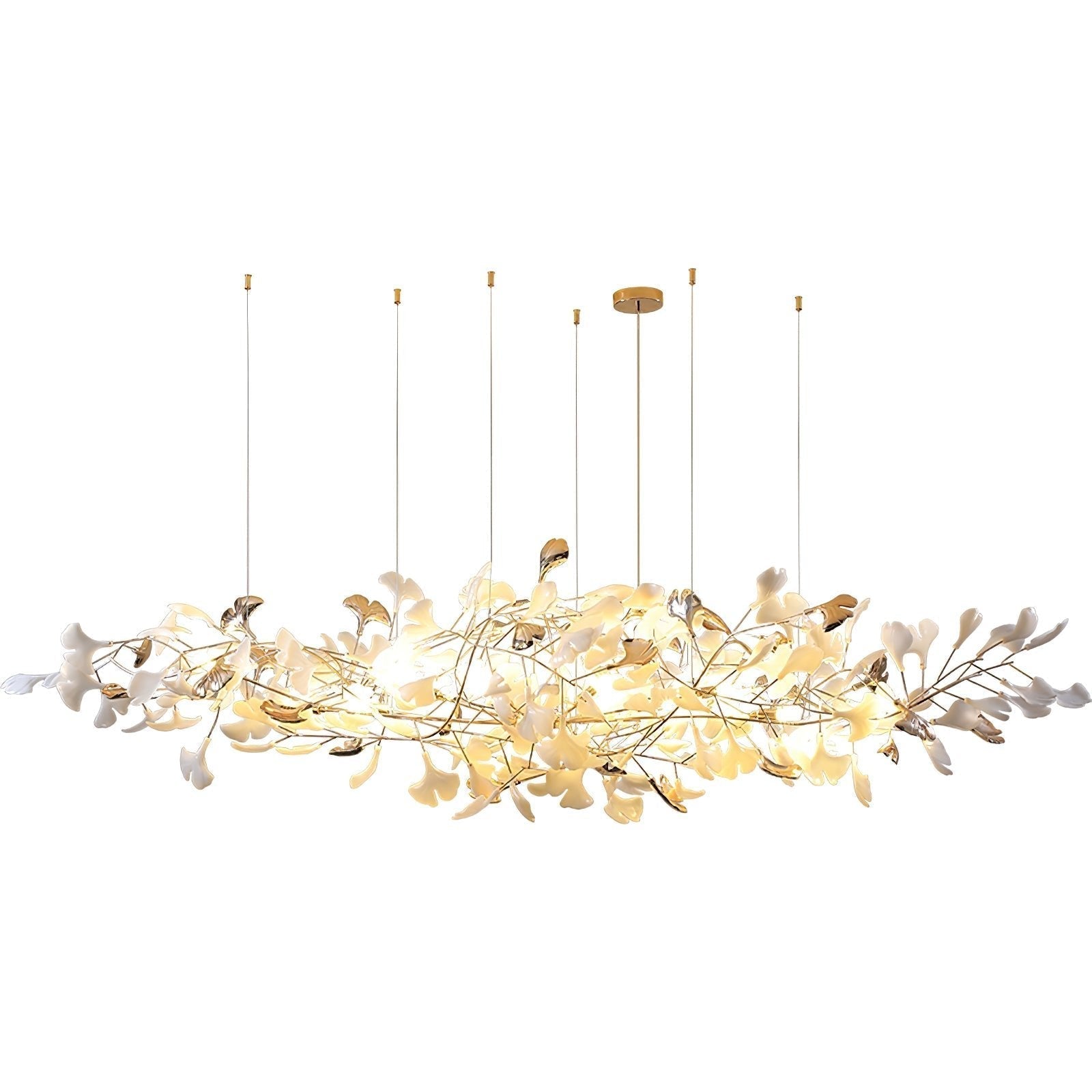 Ginkgo Cloud Chandelier - Model A L 78.7″ x W 23.6″ x H 23.6″Gold & WhiteBlushlighting