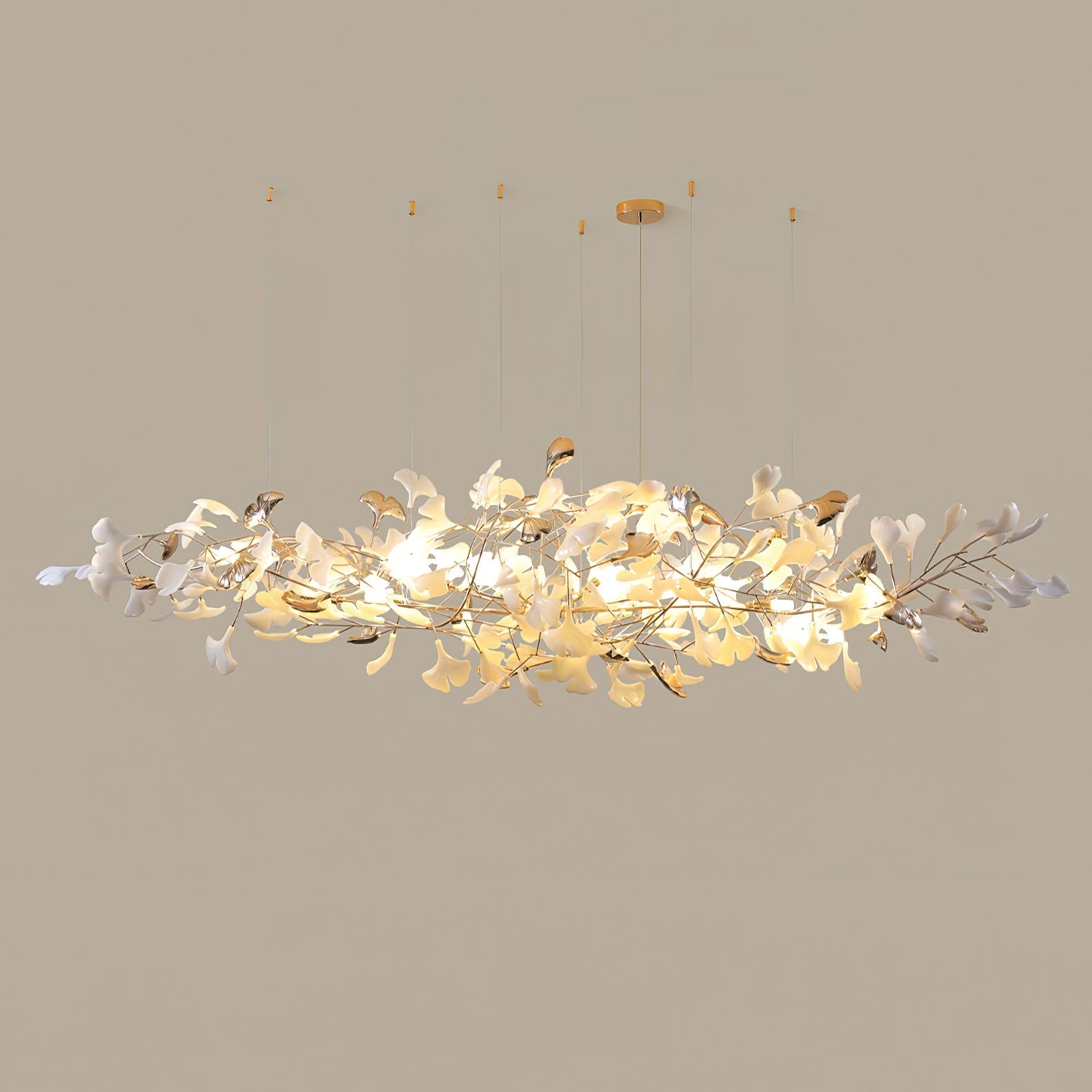 Ginkgo Cloud Chandelier - Model A L 78.7″ x W 23.6″ x H 23.6″Gold & WhiteBlushlighting