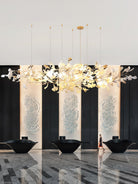 Ginkgo Cloud Chandelier - Model A L 78.7″ x W 23.6″ x H 23.6″Gold & WhiteBlushlighting