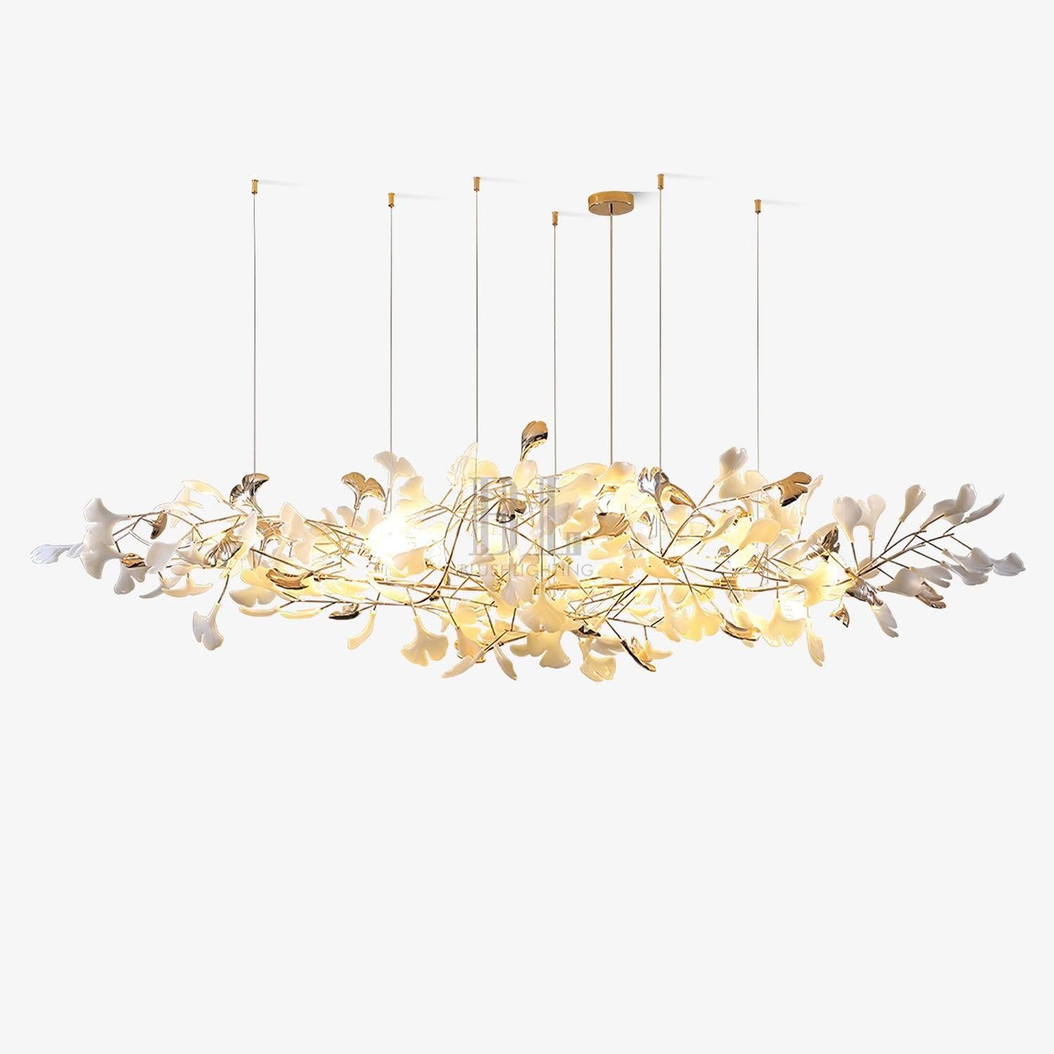 Ginkgo Cloud Chandelier - Model A L 78.7″ x W 23.6″ x H 23.6″Gold & WhiteBlushlighting