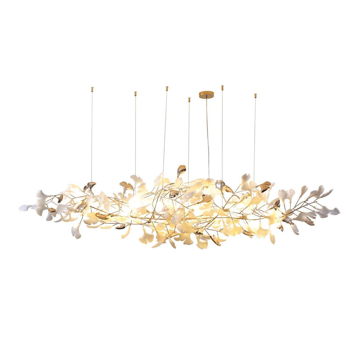 Ginkgo Cloud Chandelier - Model B L 78.7″ x W 23.6″ x H 31.5″Nickel & WhiteBlushlighting