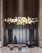 Ginkgo Cloud Chandelier - Model A L 78.7″ x W 23.6″ x H 23.6″Gold & WhiteBlushlighting