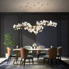 Ginkgo D Branch Chandelier-chandeliers for dining room,chandeliers for stairways,chandeliers for foyer,chandeliers for bedrooms,chandeliers for kitchen,chandeliers for living room-White + gold accents-L150(L59")-Blushlighting