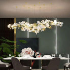 Ginkgo D Branch Chandelier-chandeliers for dining room,chandeliers for stairways,chandeliers for foyer,chandeliers for bedrooms,chandeliers for kitchen,chandeliers for living room-All white leaves-L150(L59")-Blushlighting