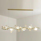 Ginkgo Glass Chandelier - 4 heads Size: L 39.4″(100cm) x H 6.3″(16cm)Blushlighting