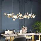 Ginkgo Glass Chandelier - 4 heads Size: L 39.4″(100cm) x H 6.3″(16cm)Blushlighting