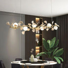 Ginkgo Glass Chandelier - 4 heads Size: L 39.4″(100cm) x H 6.3″(16cm)Blushlighting