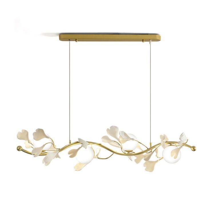 Ginkgo Glass Chandelier - 4 heads Size: L 39.4″(100cm) x H 6.3″(16cm)Blushlighting