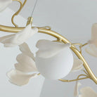 Ginkgo Glass Chandelier - 4 heads Size: L 39.4″(100cm) x H 6.3″(16cm)Blushlighting