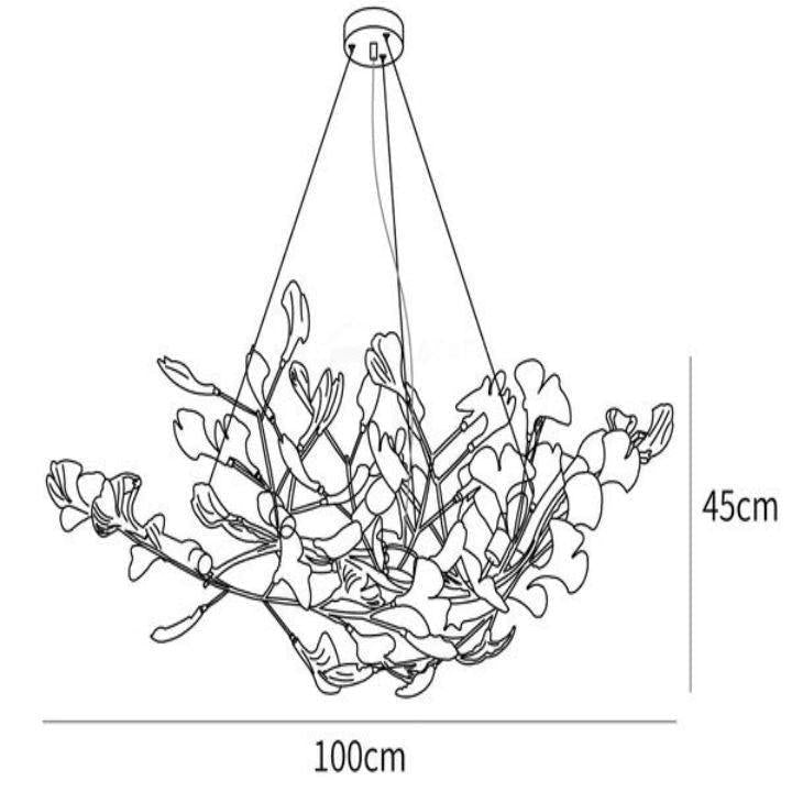 Ginkgo Luxury Chandelier Style D-chandeliers for dining room,chandeliers for stairways,chandeliers for foyer,chandeliers for bedrooms,chandeliers for kitchen,chandeliers for living room-8 Lights: L 39.4''(100cm) x H 17.7''(45cm)-Blushlighting