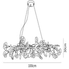 Ginkgo Luxury Chandelier Style E - 8 Lights: L 59''(150cm) x W 11.8''(30cm)Gold+WhiteBlushlighting