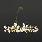 Ginkgo Luxury Chandelier Style E - 6 Lights: L 47.2''(120cm) x W11.8''(30cm)Gold+WhiteBlushlighting