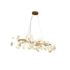 Ginkgo Luxury Chandelier Style E - 4 Lights: L 39.4''(100cm) x W 11.8''(30cm)Gold+WhiteBlushlighting