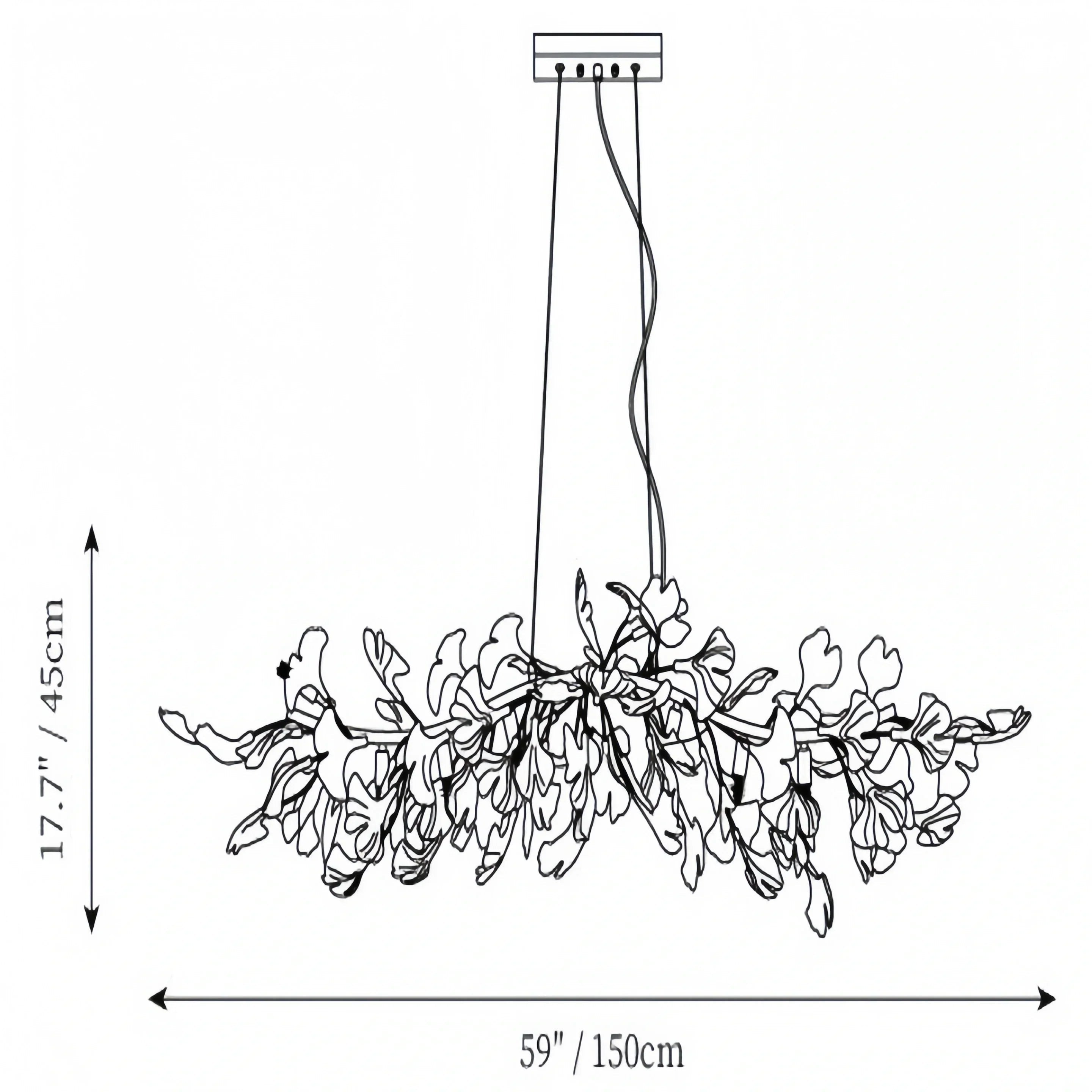 Ginkgo Luxury Linear Chandelier Style C - L 31.5″(80cm) x W 17.7″(45cm) x H 13.8″(35cm) (G9*6)Blushlighting