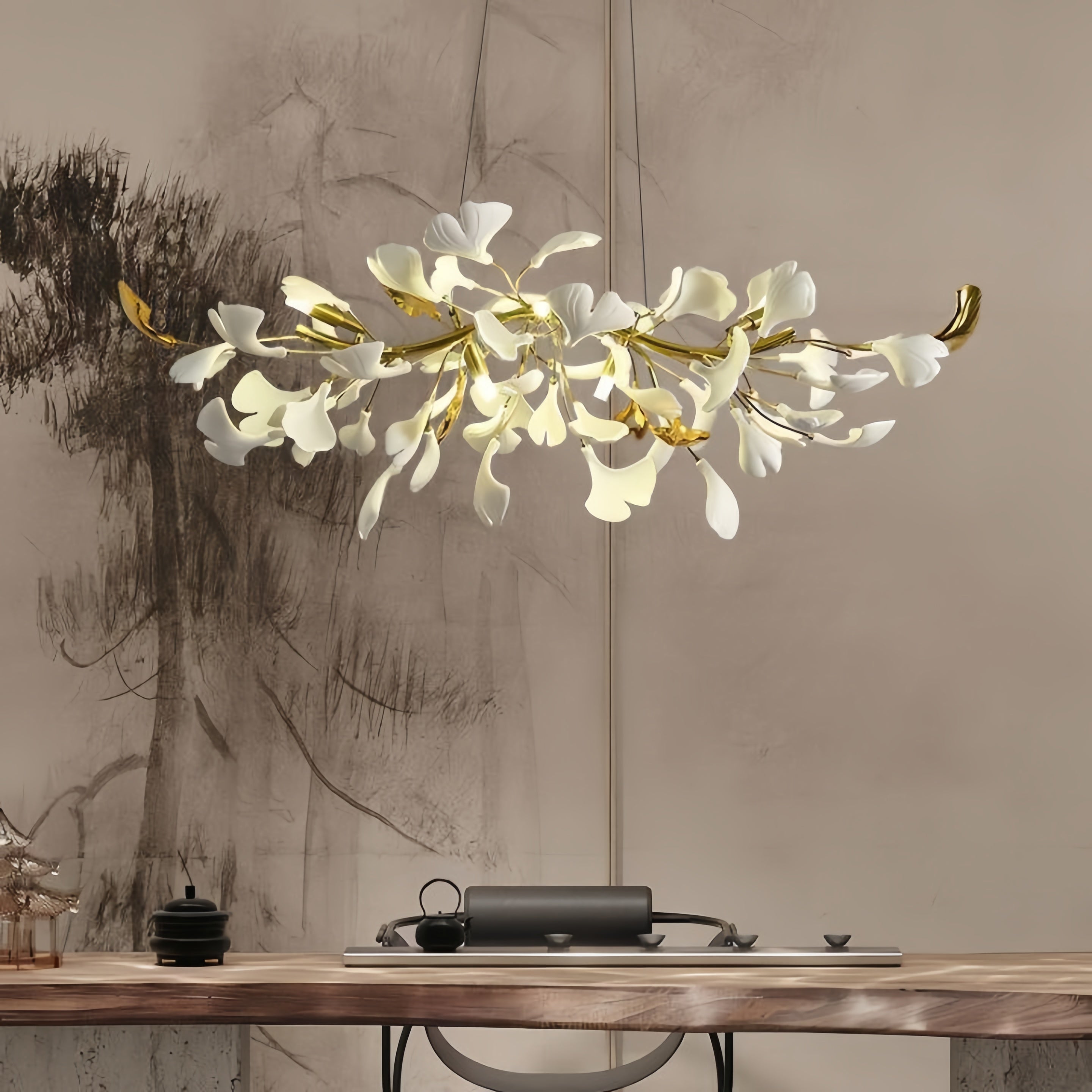 Ginkgo Luxury Linear Chandelier Style C - L 59″(150cm) x W 17.7″(45cm) x H 17.7″(45cm) (G9*12)Blushlighting