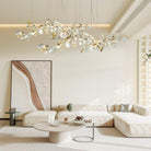 Ginkgo Special Chandelier - All white leavesL 150cm x H 65cm / L 59.1″ x H 25.6″Blushlighting