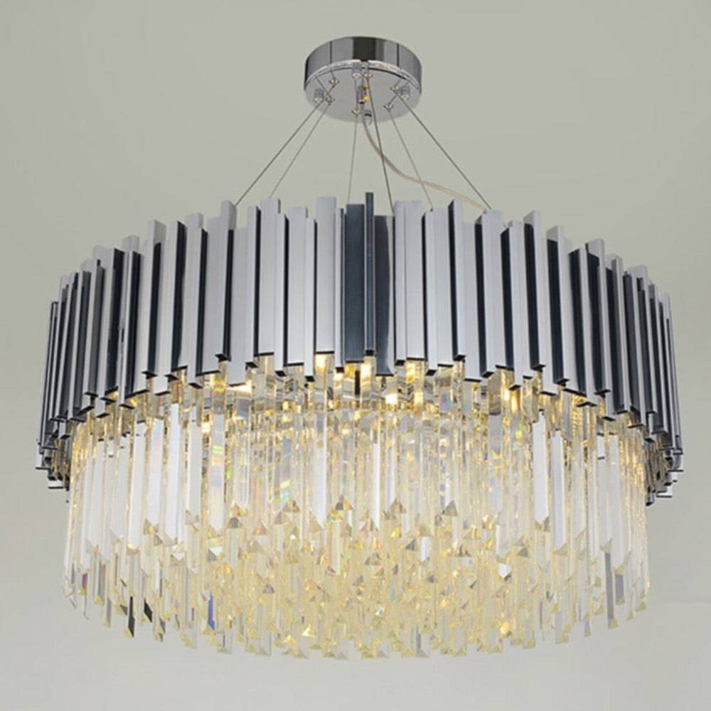 Giovanni Crystal Round Chandelier Polished Chrome-Blushlighting-Blushlighting
