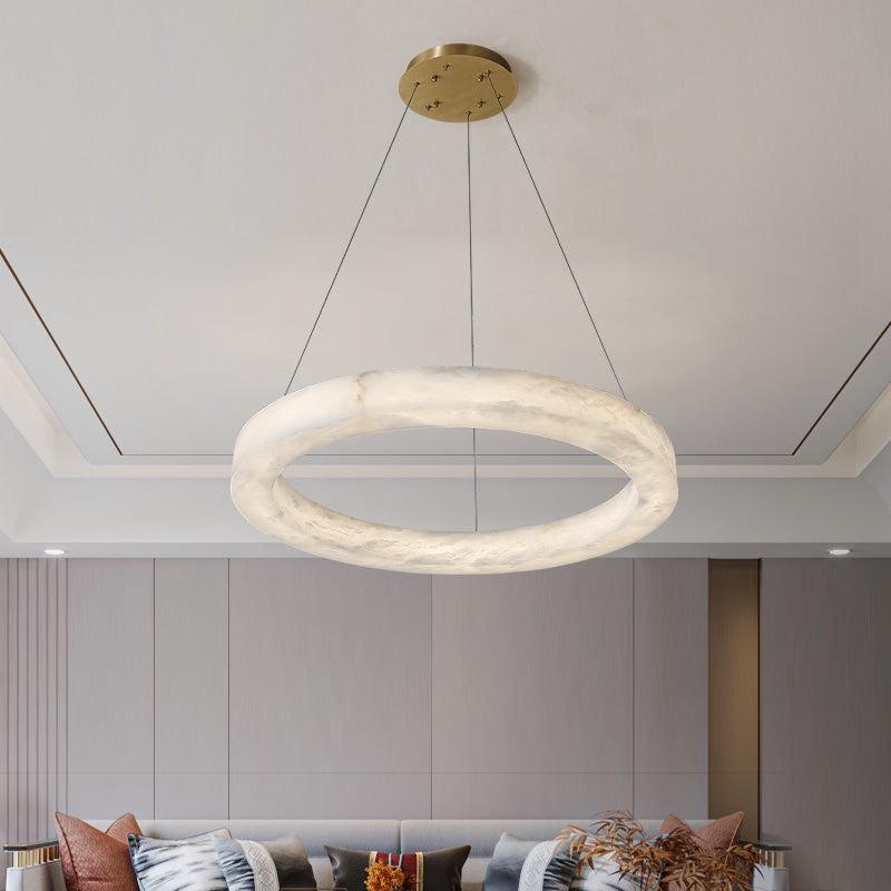 Glacera Alabaster Round Chandelier 19'' 27'' 36'' 60''D - D 27.6"BronzeBlushlighting