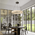 Glacera Alabaster Round Chandelier 19'' 27'' 36'' 60''D - D 27.6"BronzeBlushlighting