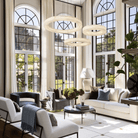 Glacera Alabaster Round Chandelier 19'' 27'' 36'' 60''D - D 19.7"+D 27.6"+D 35.4"BrassBlushlighting