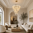 Glacier Textured Glass Round Chandelier - Ø48" × H59.1" (Ø122 × H150 cm)Blushlighting