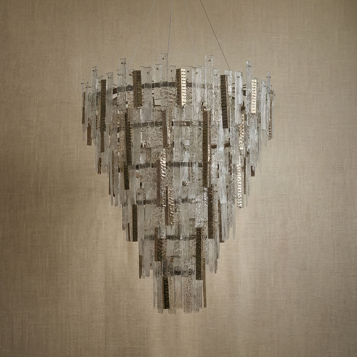 Glacier Textured Glass Round Chandelier - Ø48" × H59.1" (Ø122 × H150 cm)Blushlighting