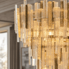 Glacier Textured Glass Round Chandelier - Ø48" × H59.1" (Ø122 × H150 cm)Blushlighting