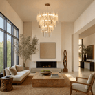 Glacier Textured Glass Round Chandelier - Ø48" × H59.1" (Ø122 × H150 cm)Blushlighting