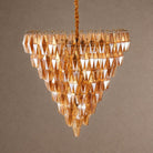 Glam Amber Glass Tiered Chandelier, 39.4 inch - ∅ 39.4″ x H 39.4″Gold & AmberBlushlighting