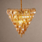 Glam Amber Glass Tiered Chandelier, 39.4 inch - ∅ 39.4″ x H 39.4″Gold & AmberBlushlighting