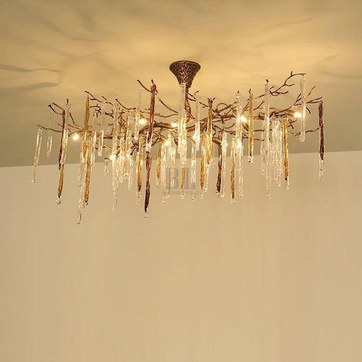 Glamour Dripstone Chandelier - L 39.4″(100cm) x W 23.6″(60cm) x H 27.6″(70cm)Bronze + MulticolorBlushlighting