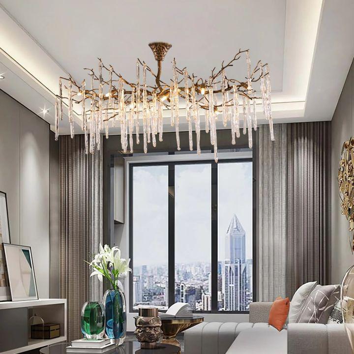 Glamour Dripstone Chandelier - L 59.1″(150cm) x W 27.6″(70cm) x H 27.6″(70cm)Bronze + ClearBlushlighting