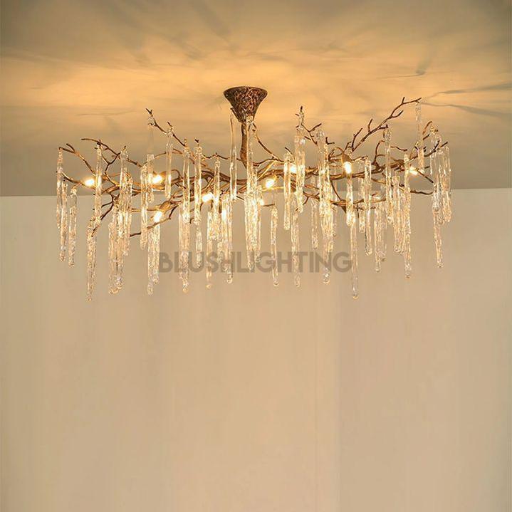 Glamour Dripstone Chandelier - L 49.2″(125cm) x W 27.6″(70cm) x H 27.6″(70cm)Bronze + ClearBlushlighting
