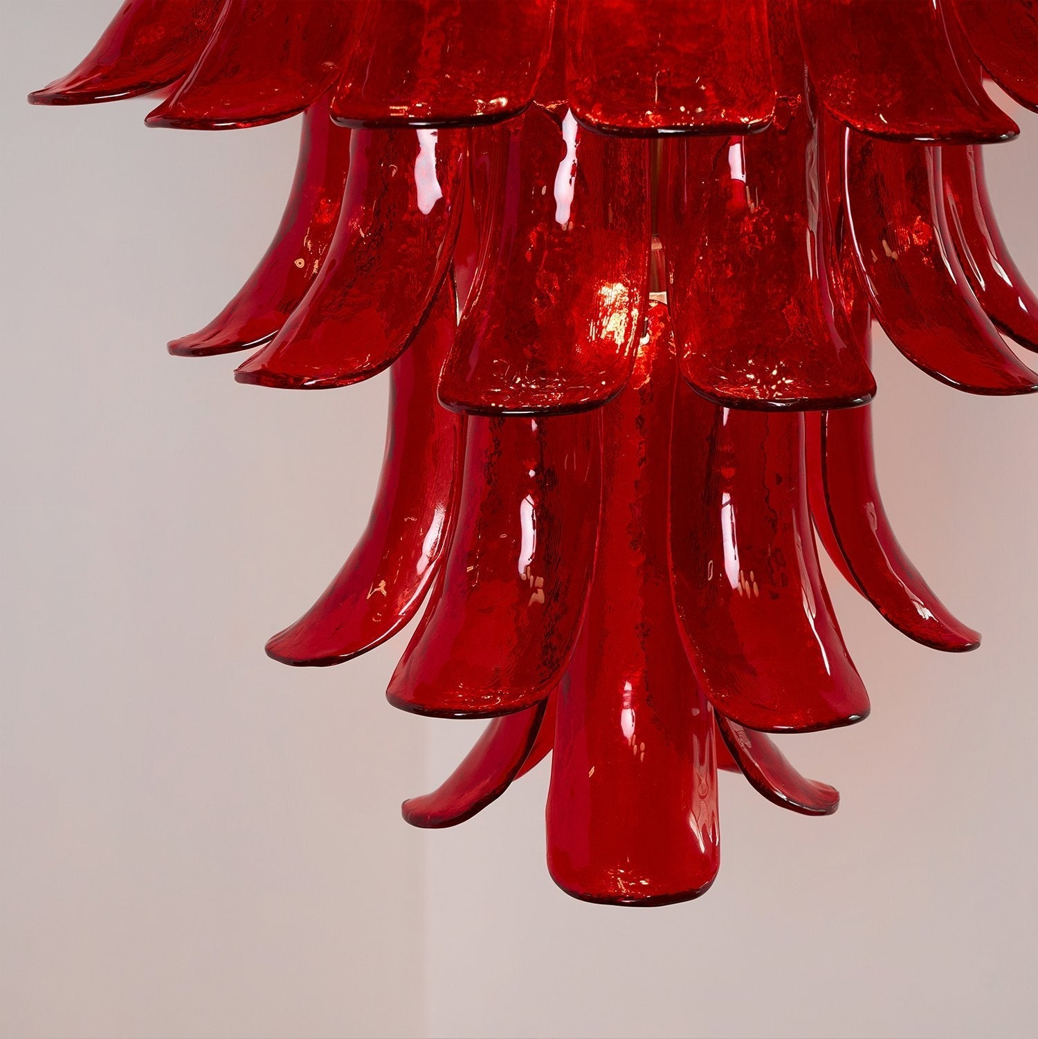 Glass Crimson Cascade Chandelier - ∅ 31.5″ x H 47.2″Crimson & ChromeBlushlighting