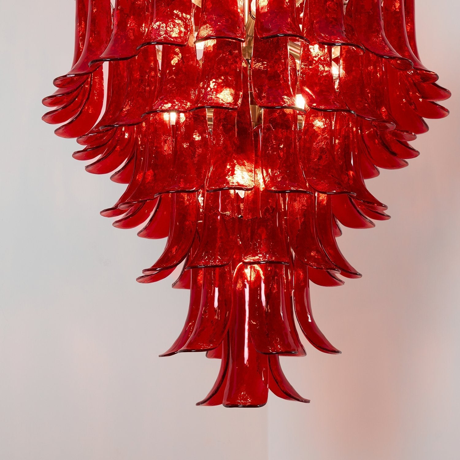 Glass Crimson Cascade Chandelier - ∅ 31.5″ x H 47.2″Crimson & ChromeBlushlighting
