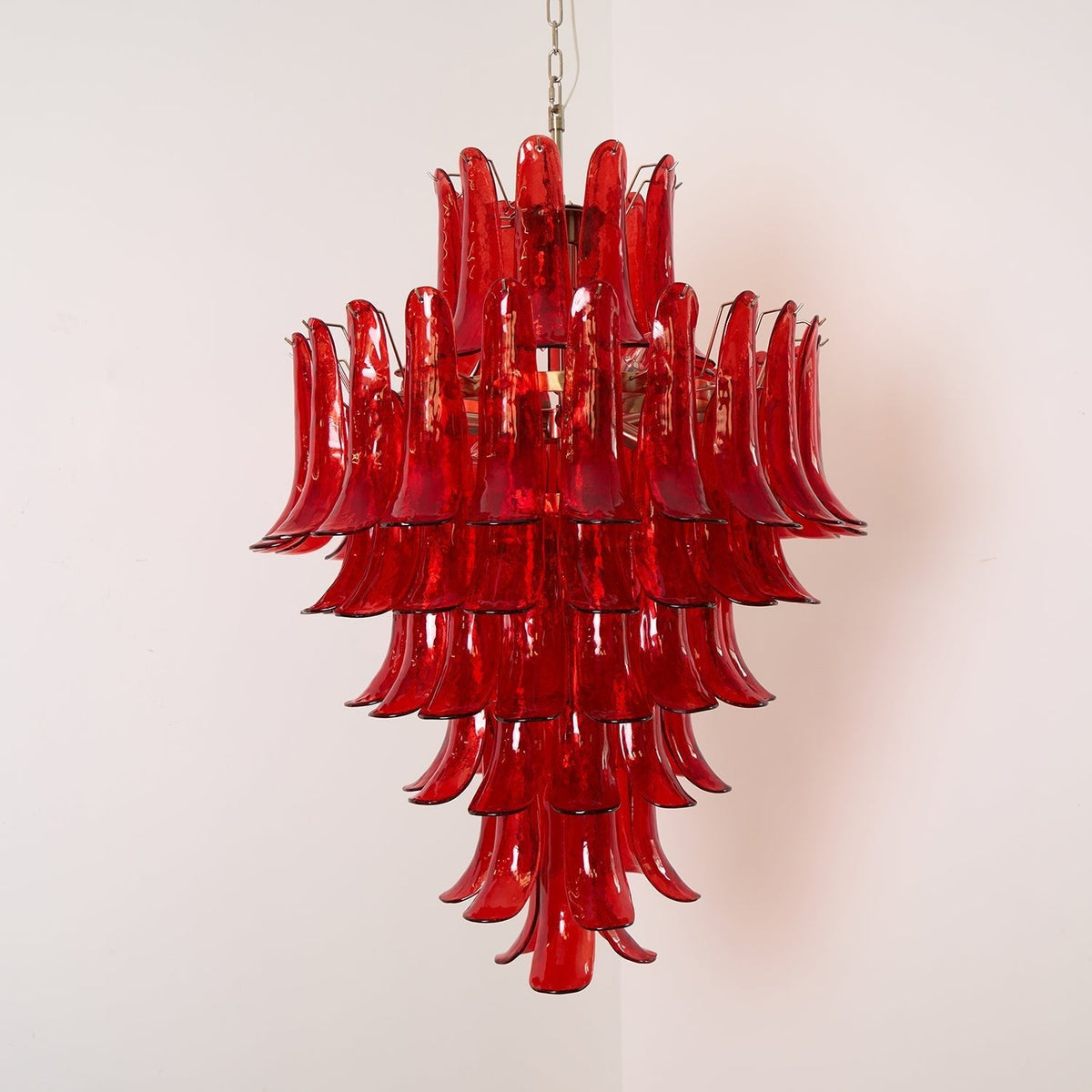 Glass Crimson Cascade Chandelier - ∅ 31.5″ x H 47.2″Crimson & ChromeBlushlighting