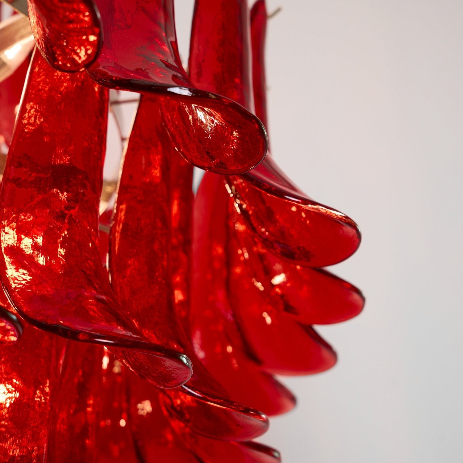 Glass Crimson Cascade Chandelier - ∅ 31.5″ x H 47.2″Crimson & ChromeBlushlighting