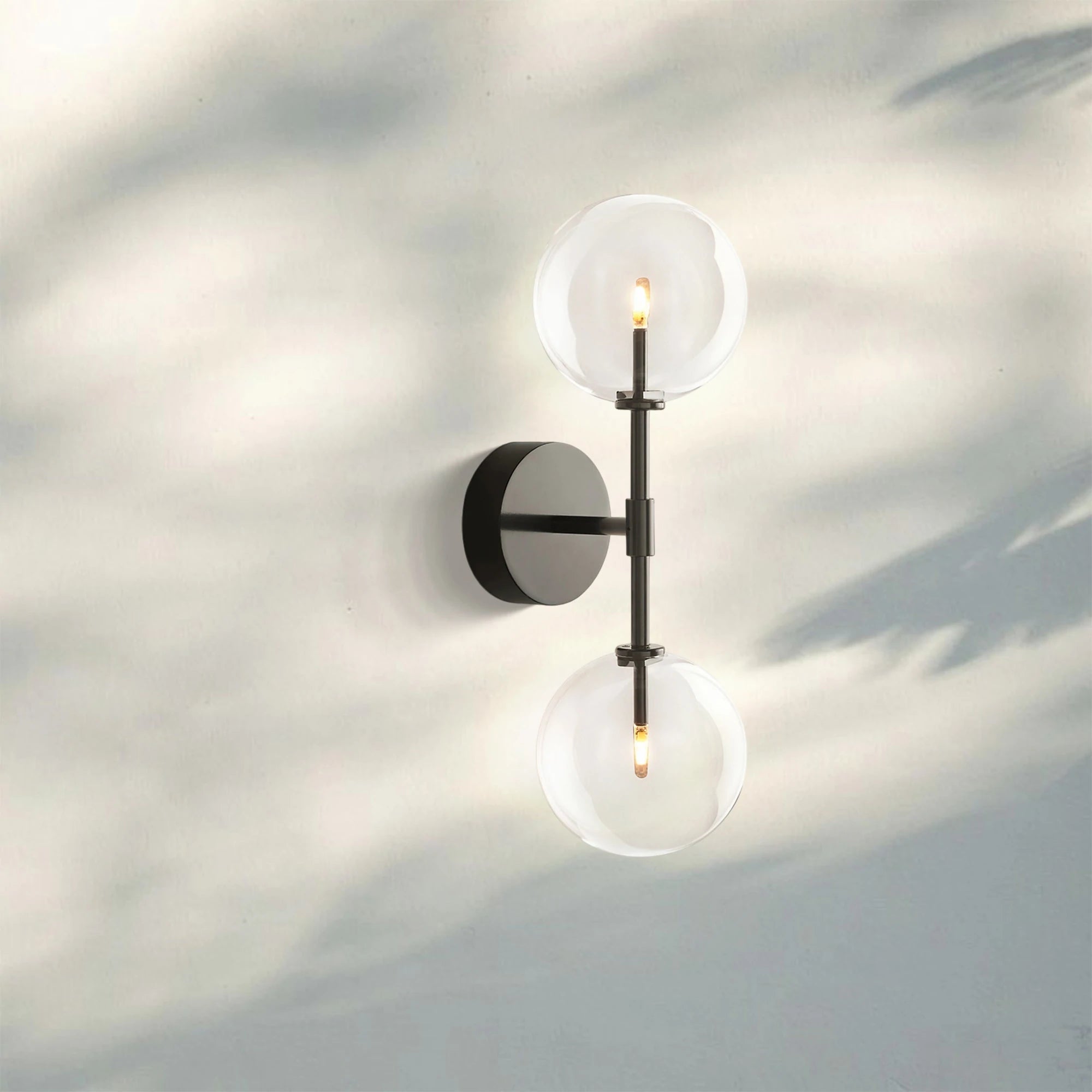 Glass Globe Linear Sconce - Matte BlackBlushlighting
