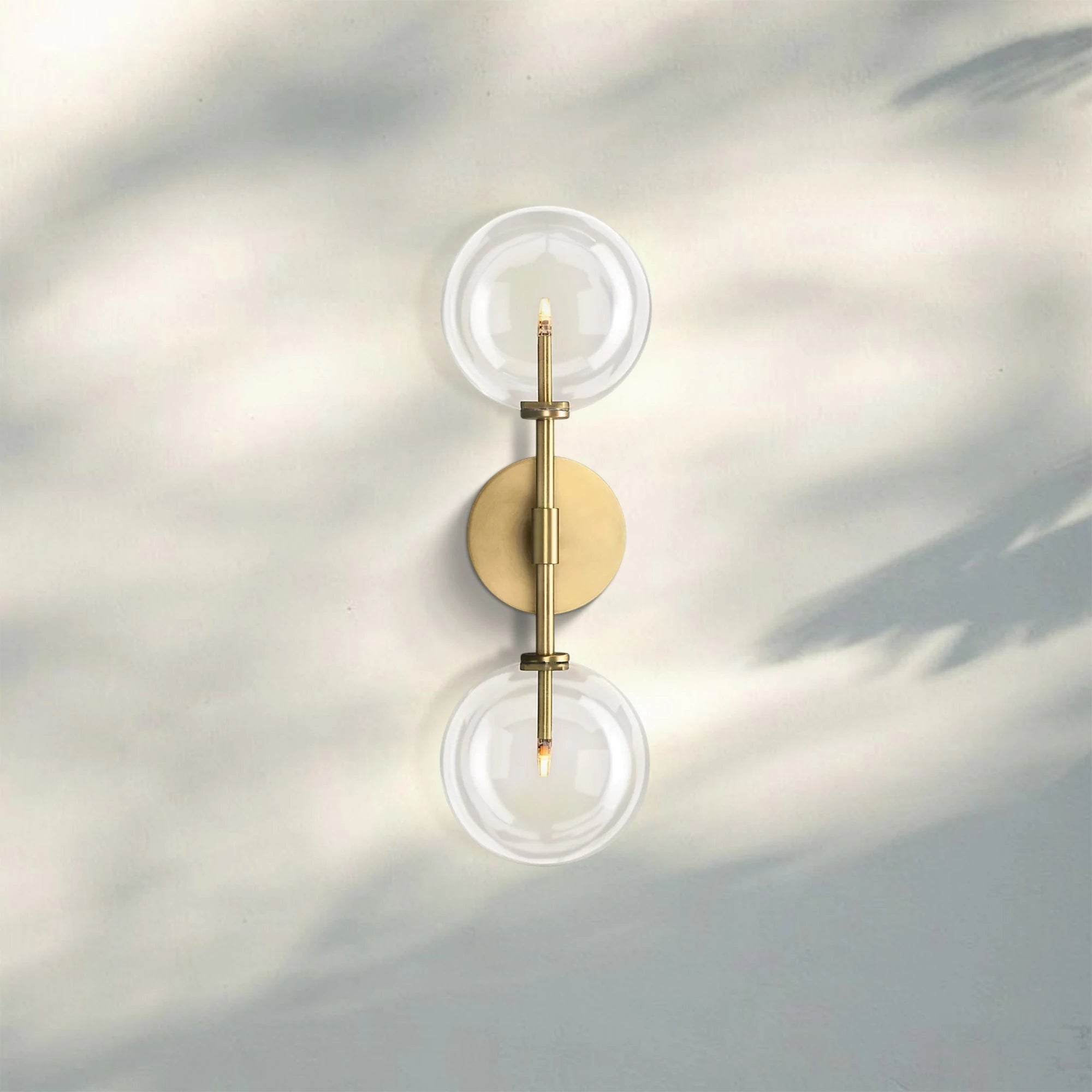 Glass Globe Linear Sconce - Lacquered Burnished BrassBlushlighting