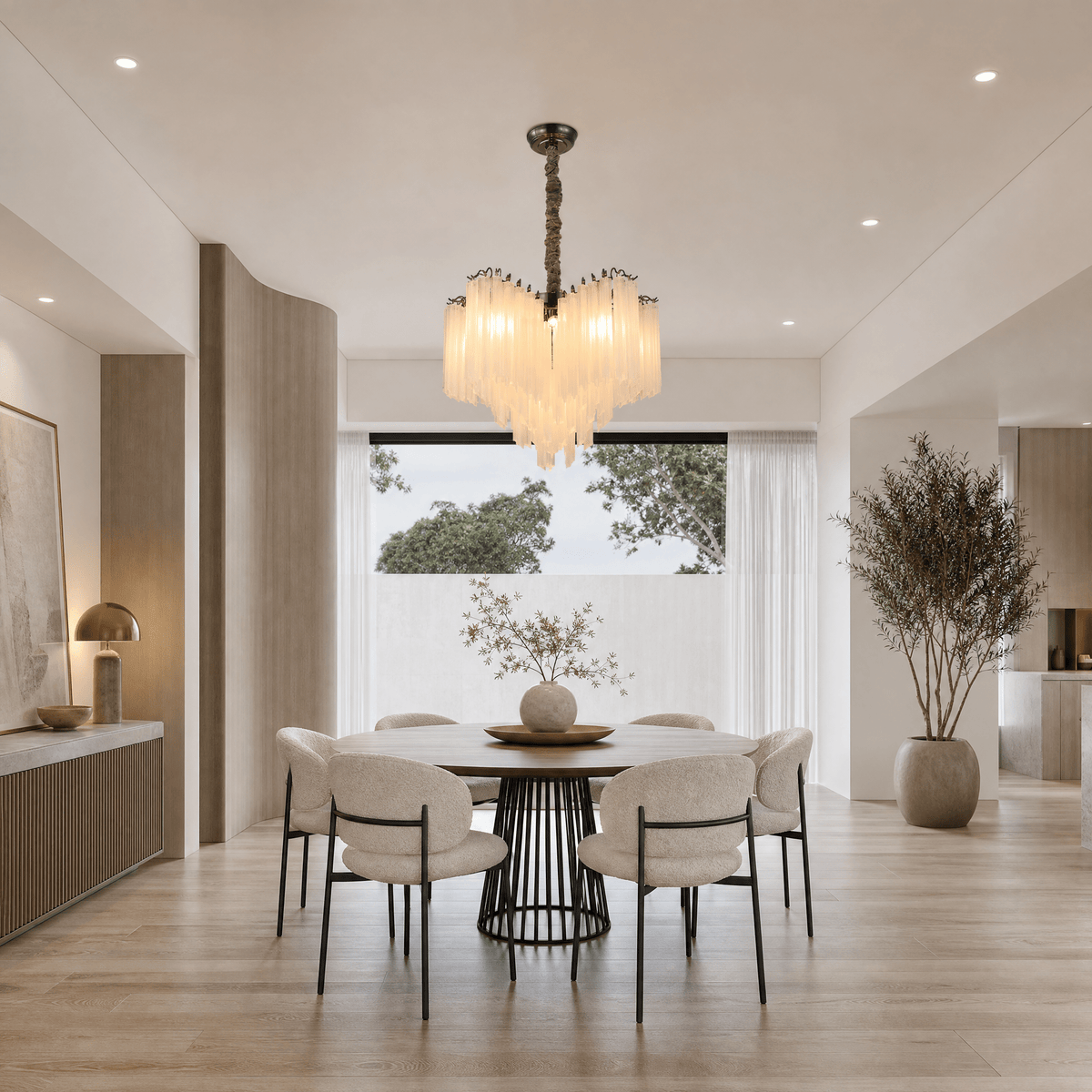 Glass Rod Chandelier - Φ800*H550mm/15LBlushlighting